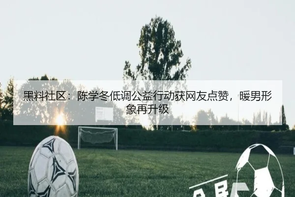 黑料社区：陈学冬低调公益行动获网友点赞，暖男形象再升级